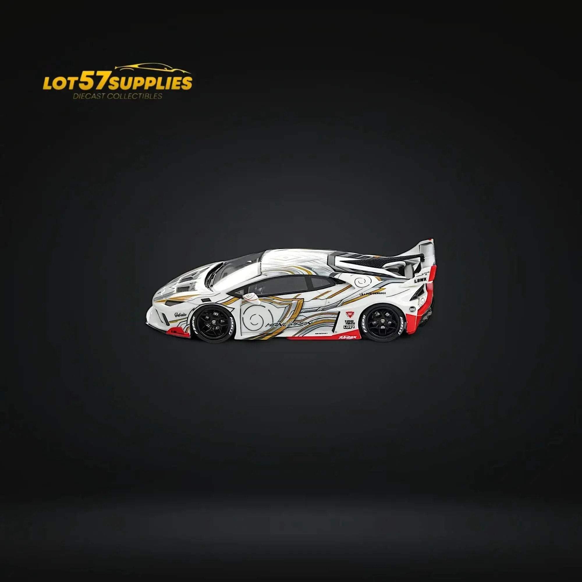 Flame Lamborghini Huracan GT LP610 White Gray 1:64 - Image 2