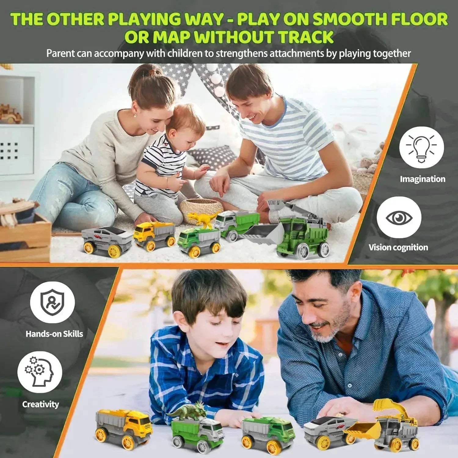 Flexible Dinosaur Car Track With LED Lights For Kids - Image 4
