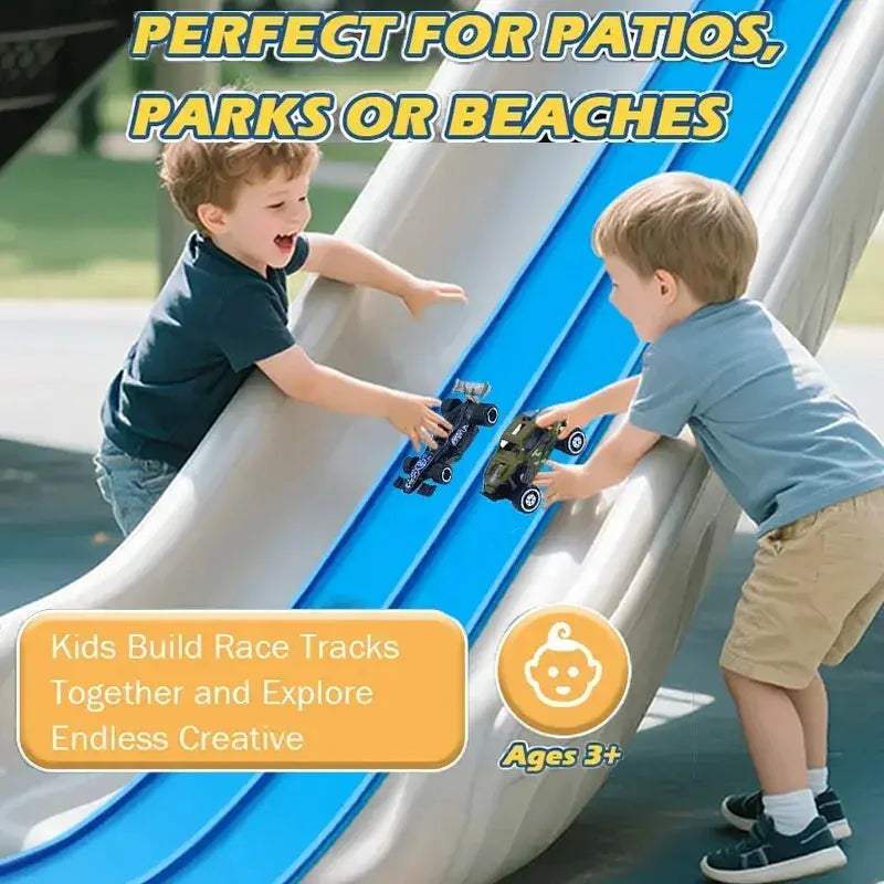 Flexible Race Track Roll Up With Double Lanes For Kids - Image 2