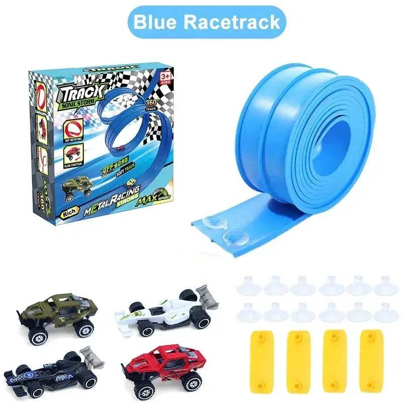 Flexible Race Track Roll Up With Double Lanes For Kids - Image 7