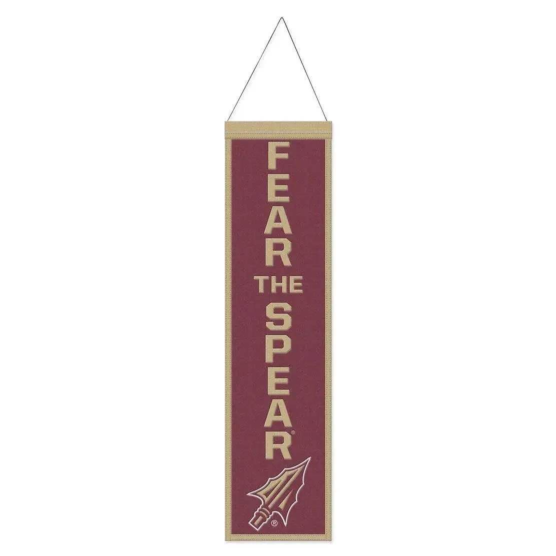 Florida State Seminoles Wool Banner 8x32 Heritage Slogan