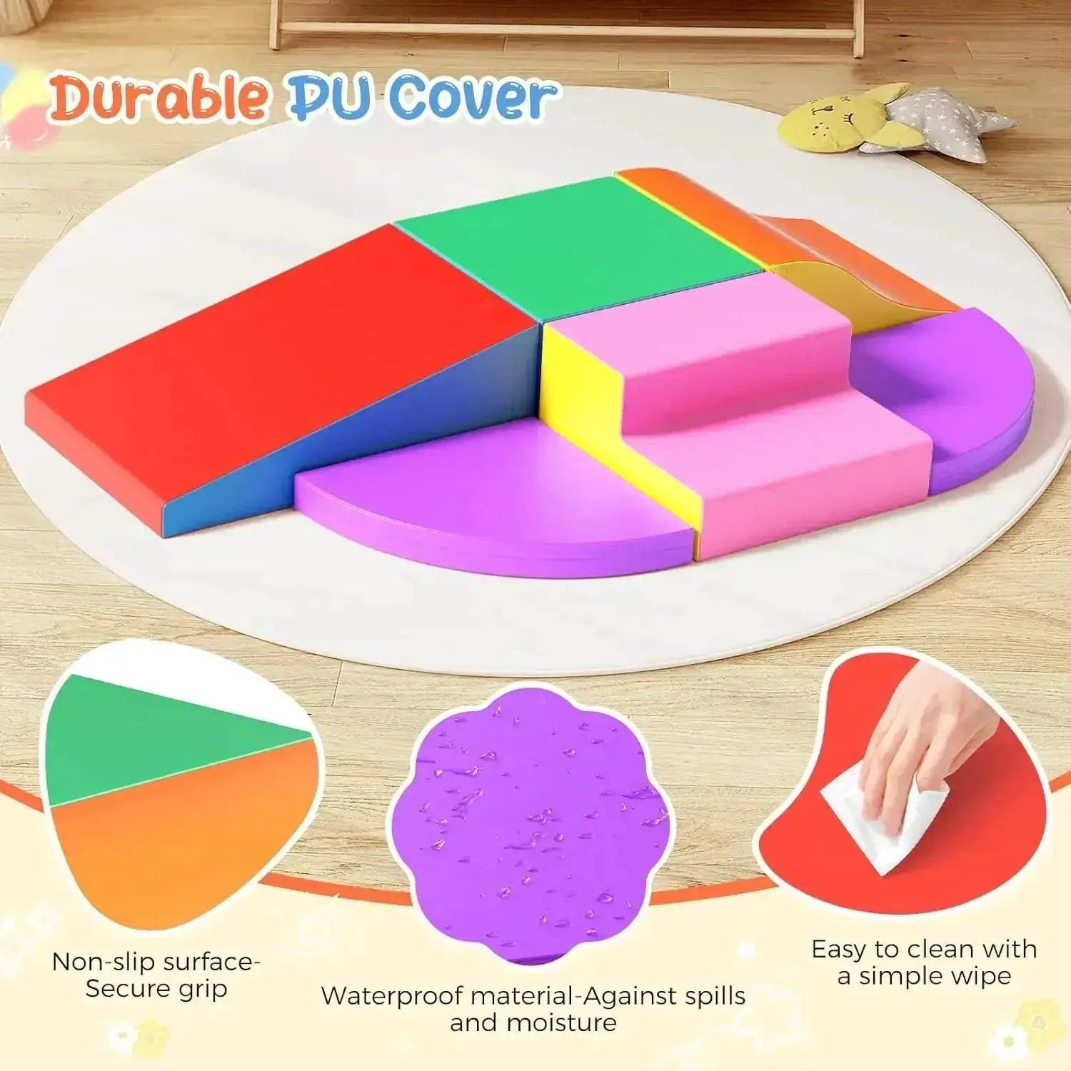 Foam Climbing Blocks For Toddlers Soft Indoor Play Foldable Tunnel - Image 2