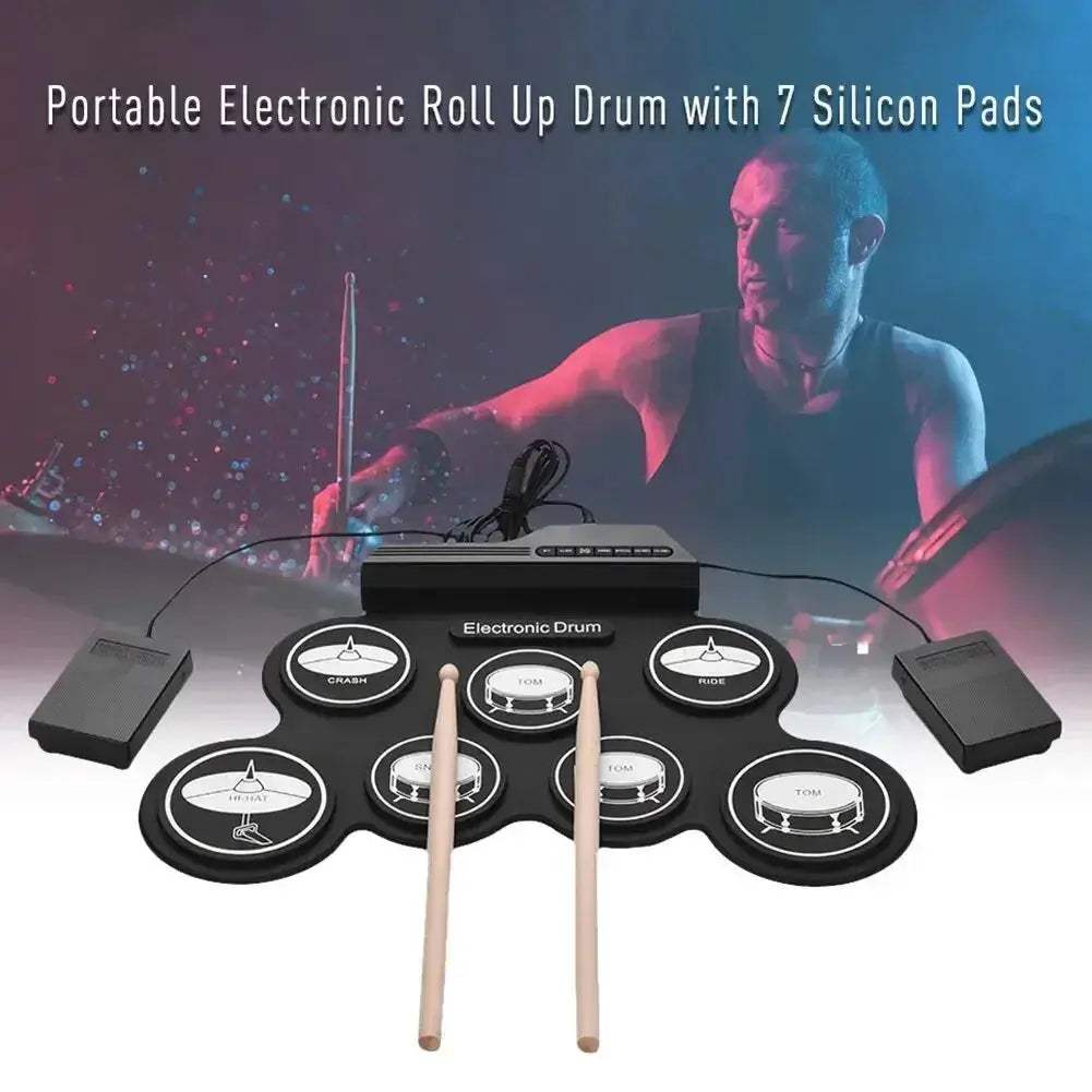 Foldable Silicone Usb Electronic Drum Pad Kit For Portable Practice - Image 3