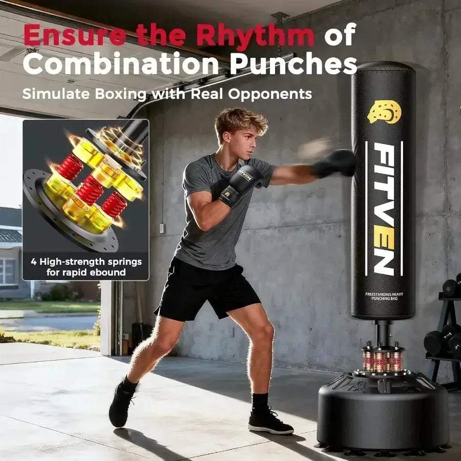 Freestanding Punching Bag With Boxing Gloves Suction Cup Base - Image 3