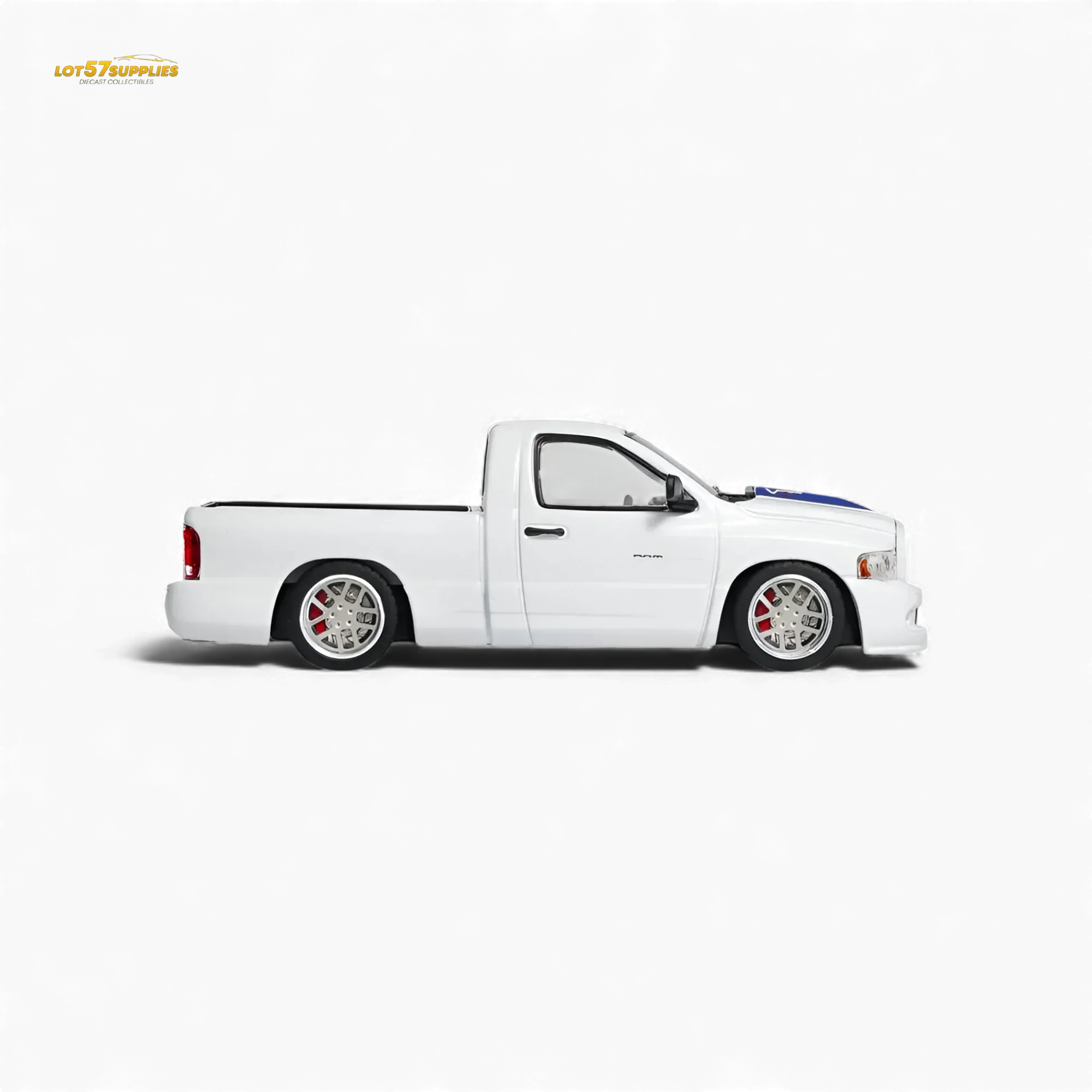 GCD Dodge RAM SRT-10 White Blue Stripe 1:64 - Image 2