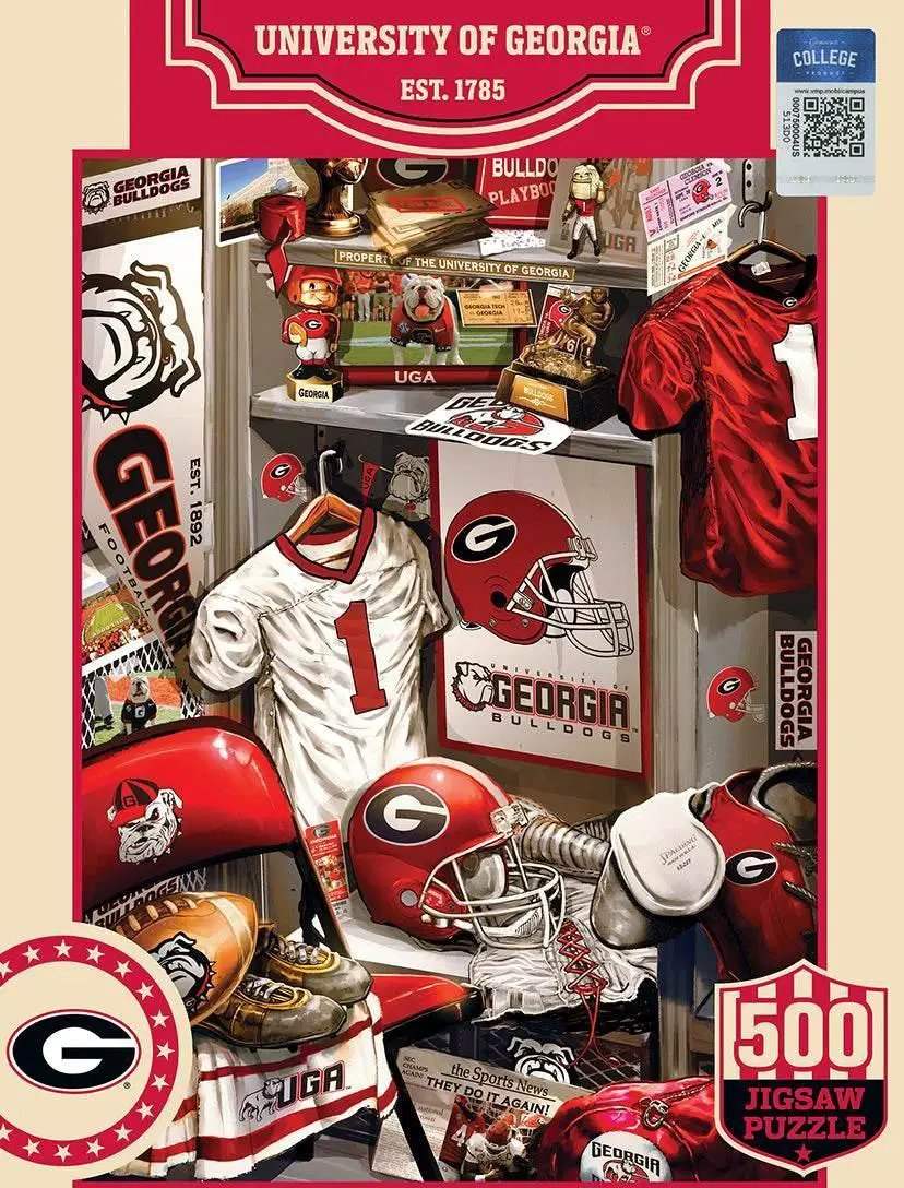 Georgia Bulldogs Locker Room 500 Piece Puzzle Memorabilia