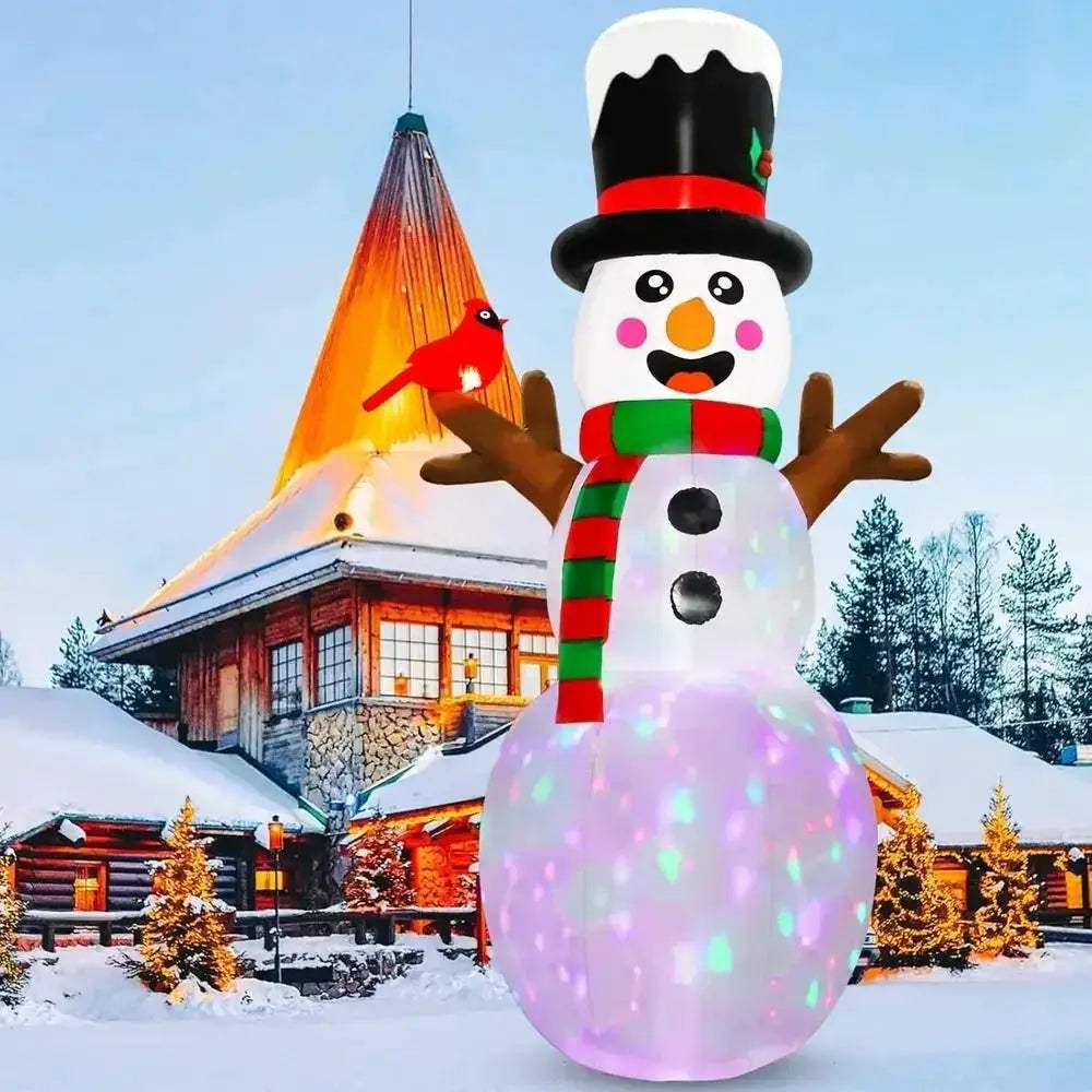Giant Inflatable Snowman With Rotating Lights For Outdoor Christmas - Image 5