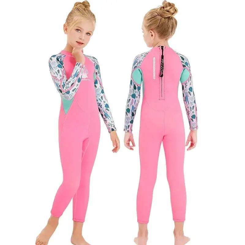Girls 2.5mm Neoprene Wetsuit Long Sleeve Warm UV Protection - Image 2