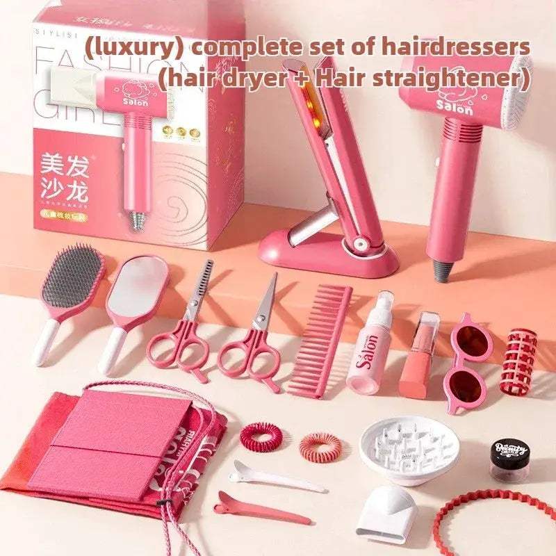 Girls Beauty Salon Playset With Realistic Hair Dryer