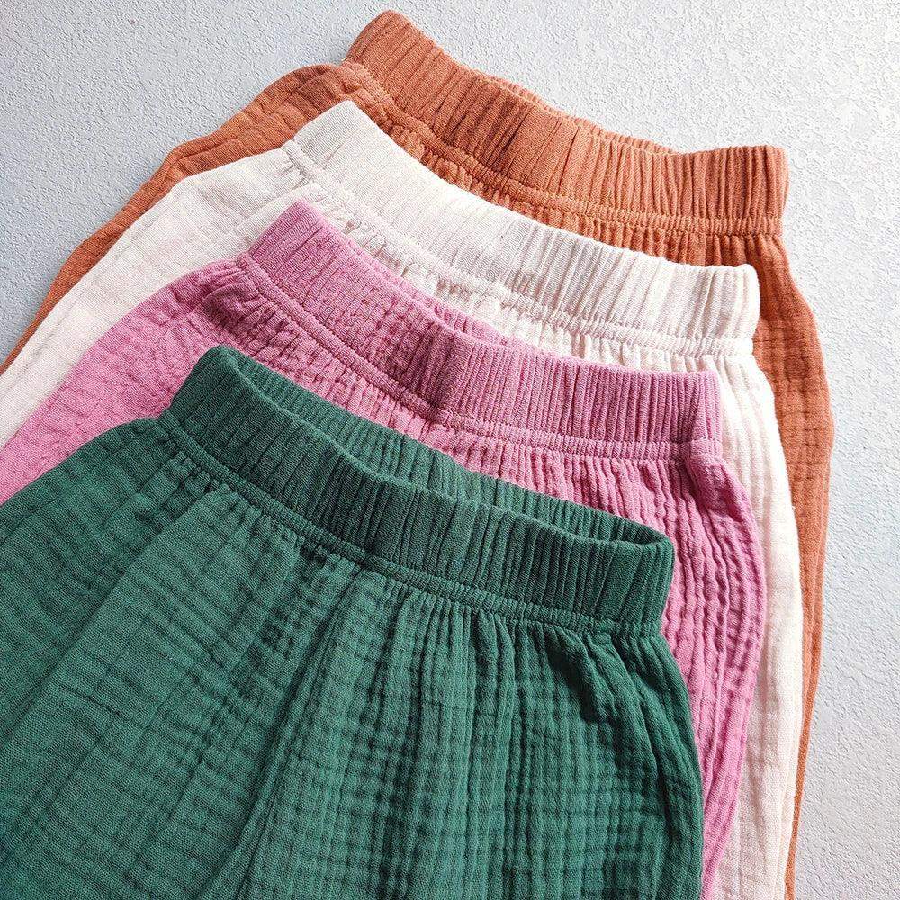 Girls Cotton Ruffle Loose Ankle Length Pants With Elastic Waist - Image 3