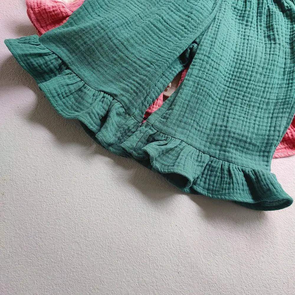 Girls Cotton Ruffle Loose Ankle Length Pants With Elastic Waist - Image 5