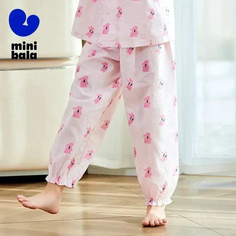 Girls Cotton Sleep Pants Breathable Summer Loungewear For Bedtime - Image 5