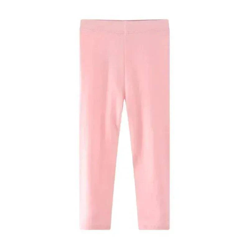 Girls Solid Color Cotton Leggings Elastic Waist Slim Fit 4-6Y - Image 6