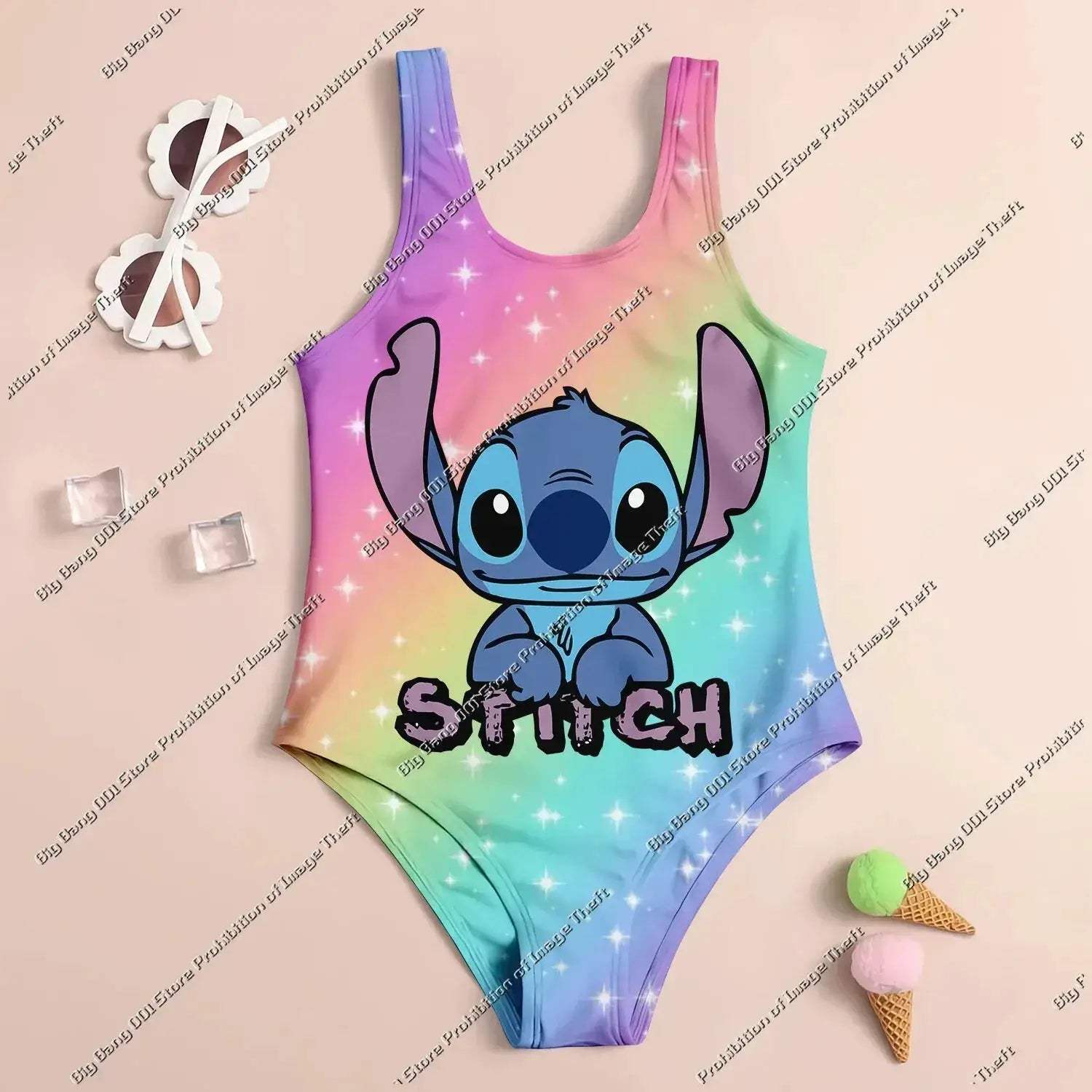 Girls Swimwear Set UV Protection Quick Dry 3D Print - Image 2