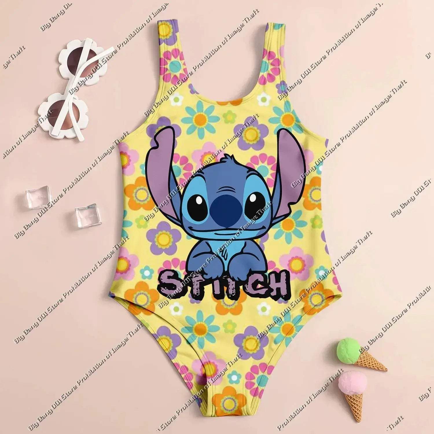 Girls Swimwear Set UV Protection Quick Dry 3D Print - Image 4