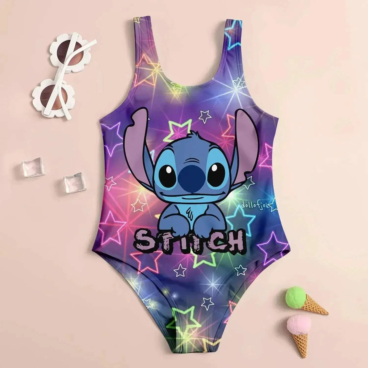 Girls Swimwear Set UV Protection Quick Dry 3D Print - Image 8