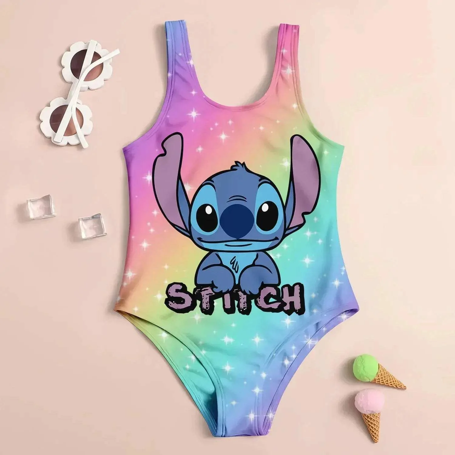 Girls Swimwear Set UV Protection Quick Dry 3D Print - Image 9