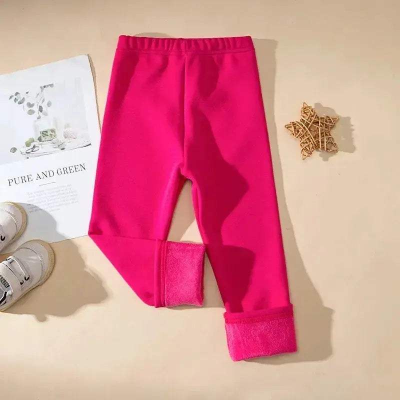 Girls Winter Fleece Lined Ankle Length Pants For Cozy Warmth - Image 14