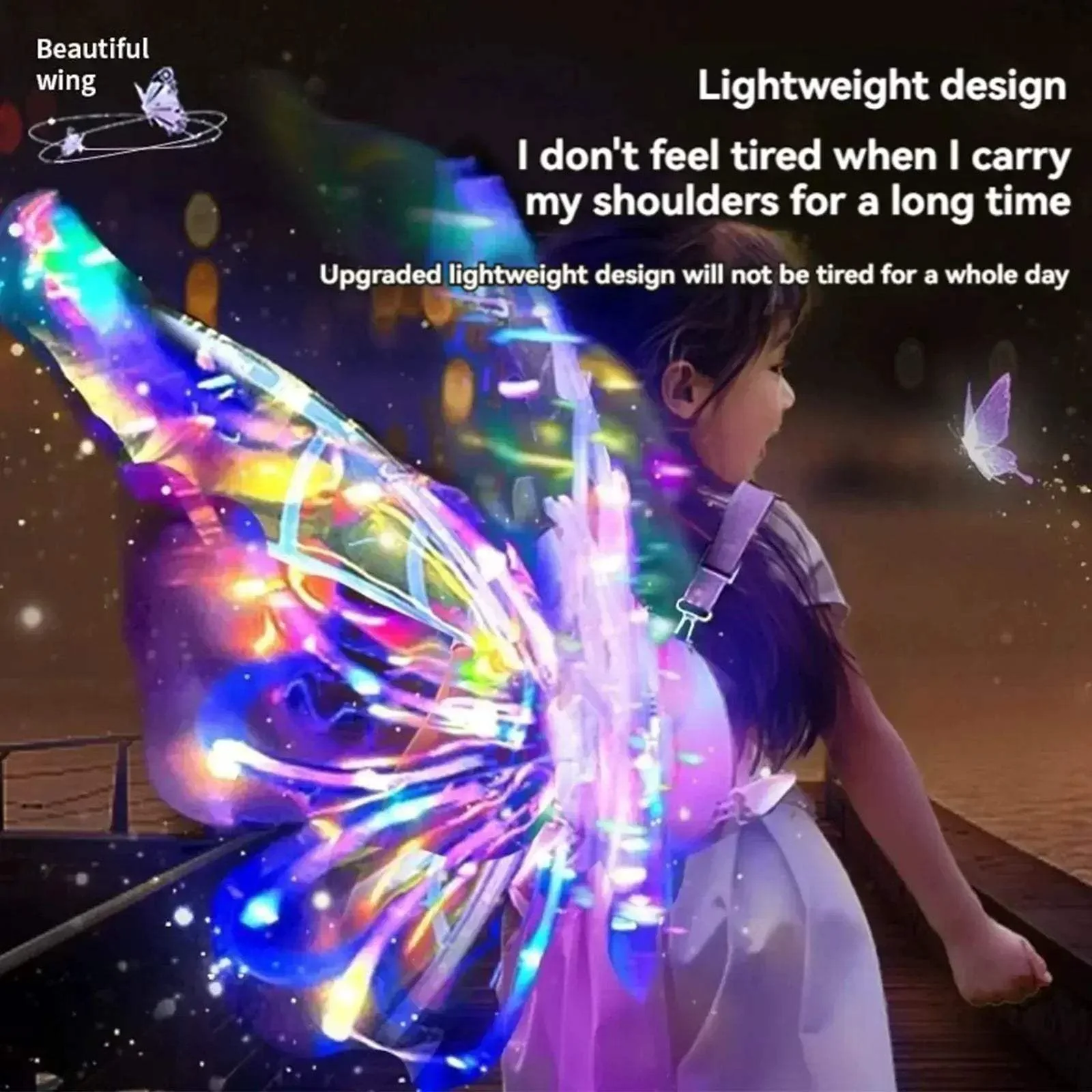 Glowing Fairy Wings for Kids Backpiece Toy Costume - Image 2