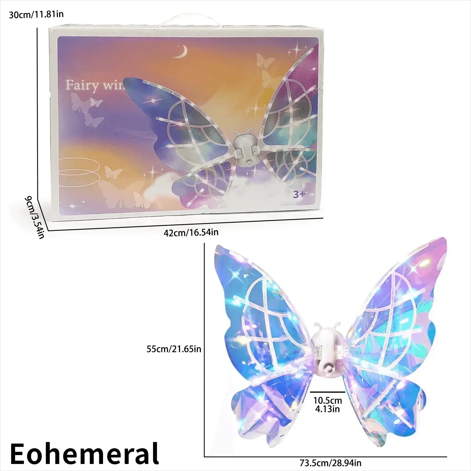 Glowing Fairy Wings for Kids Backpiece Toy Costume - Image 6