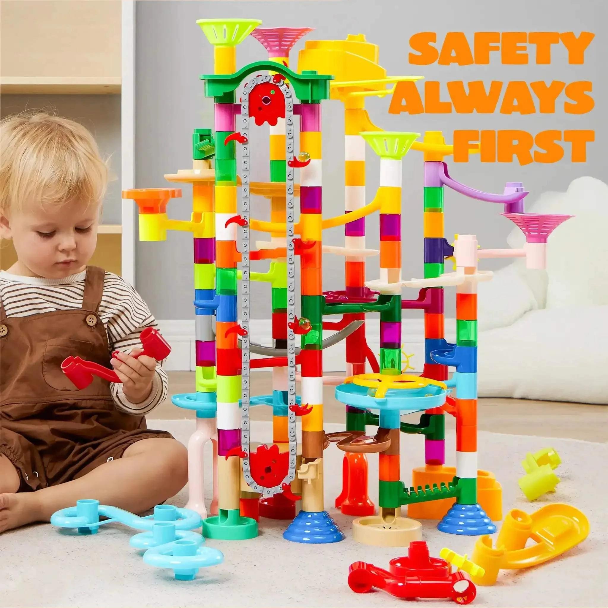 Glowing Marble Run Set With Motorized Elevator For STEM Kids - Image 6