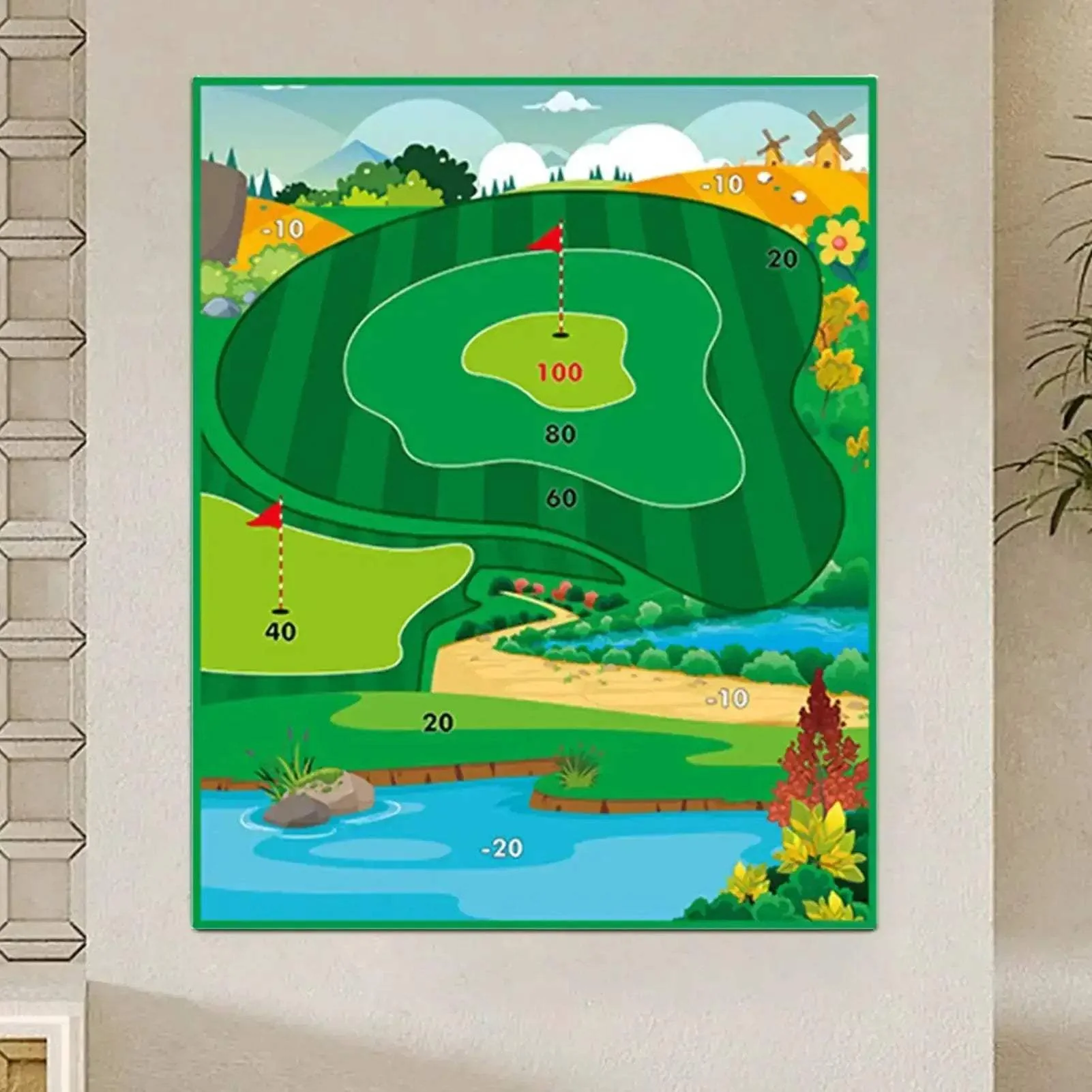 Golf Chipping Game With Sticky Putting Green Mat Indoor Play - Image 4