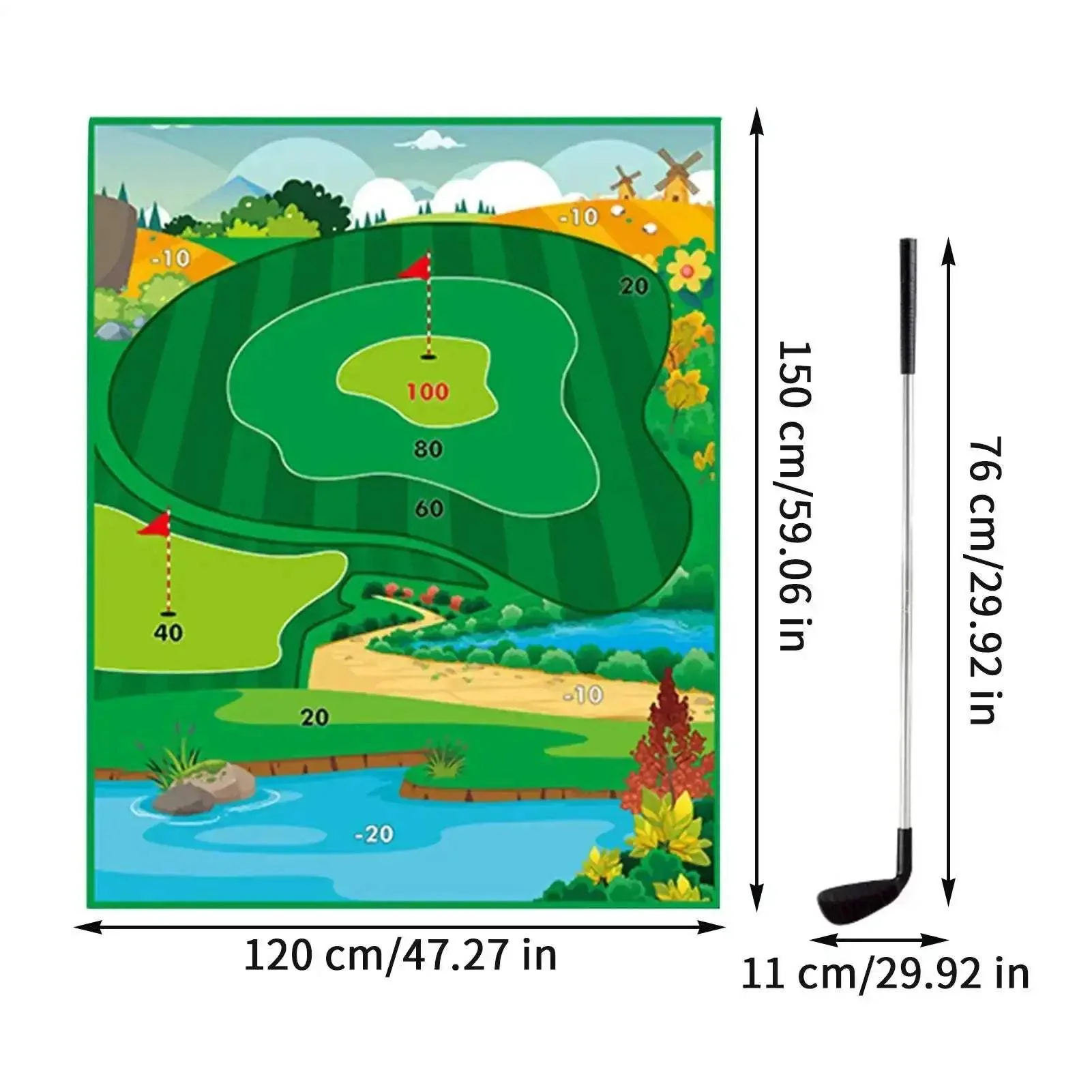 Golf Chipping Game With Sticky Putting Green Mat Indoor Play - Image 6