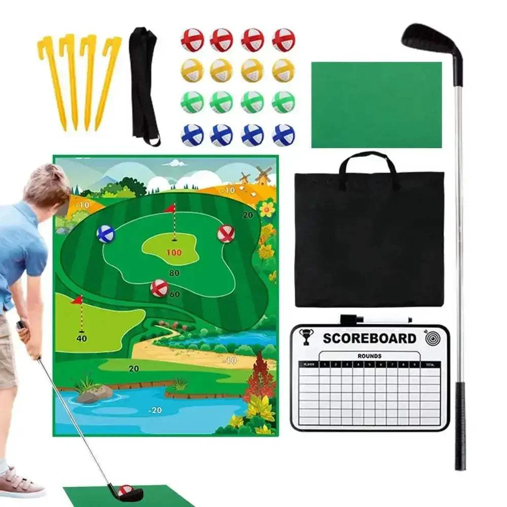 Golf Chipping Game With Sticky Putting Green Mat Indoor Play - Image 8