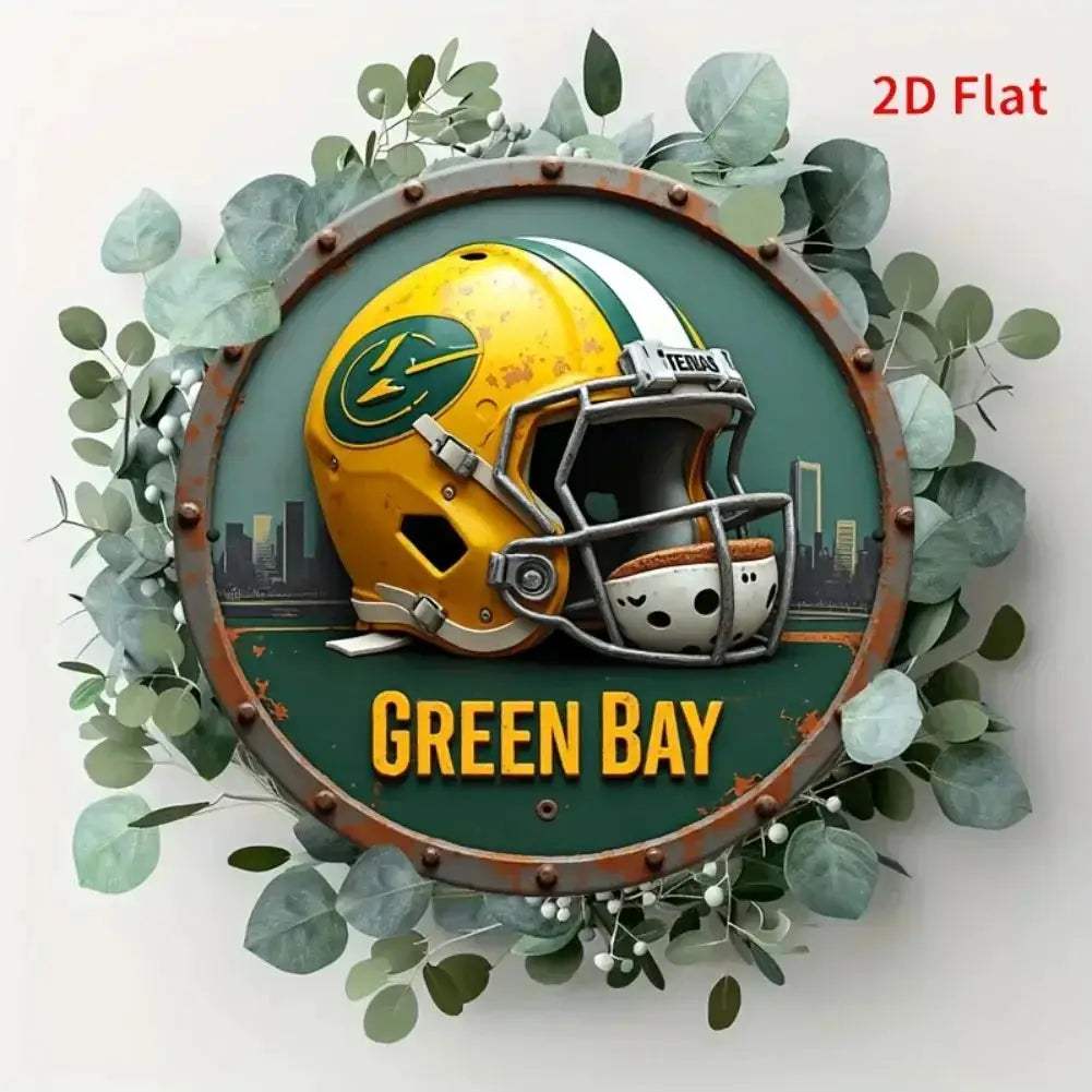 Green Bay Football Helmet Wall Decor Durable Aluminum Sign - Image 6