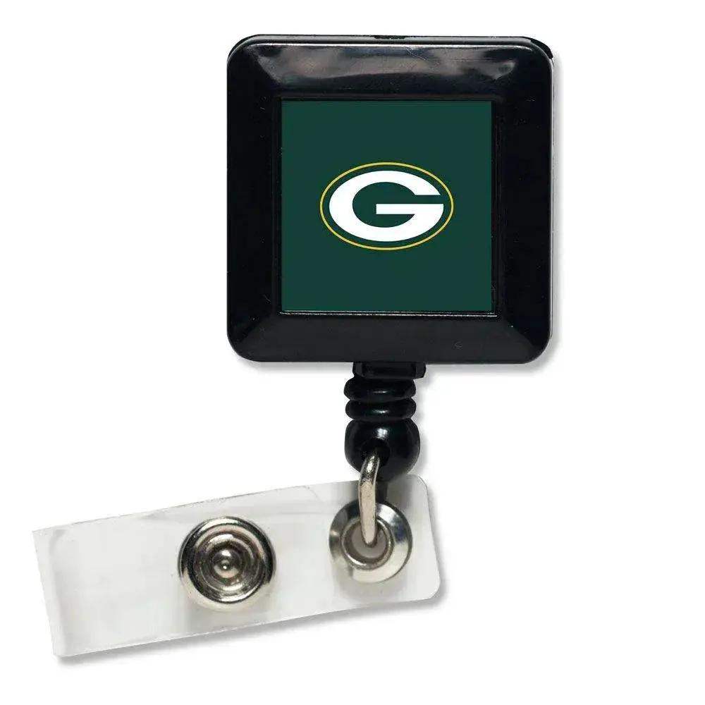 Green Bay Packers Badge Holder Retractable Square Clip