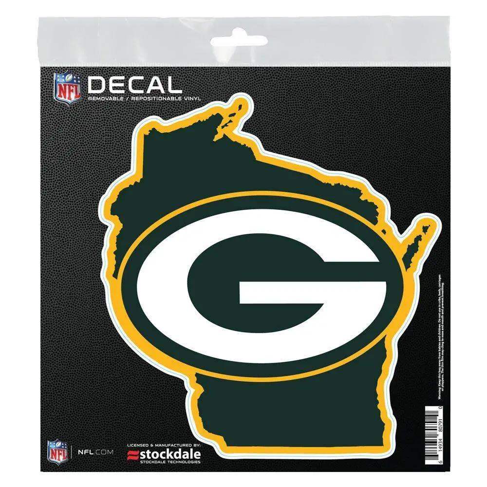Green Bay Packers Decal 6x6 All Surface State Shape Vinyl