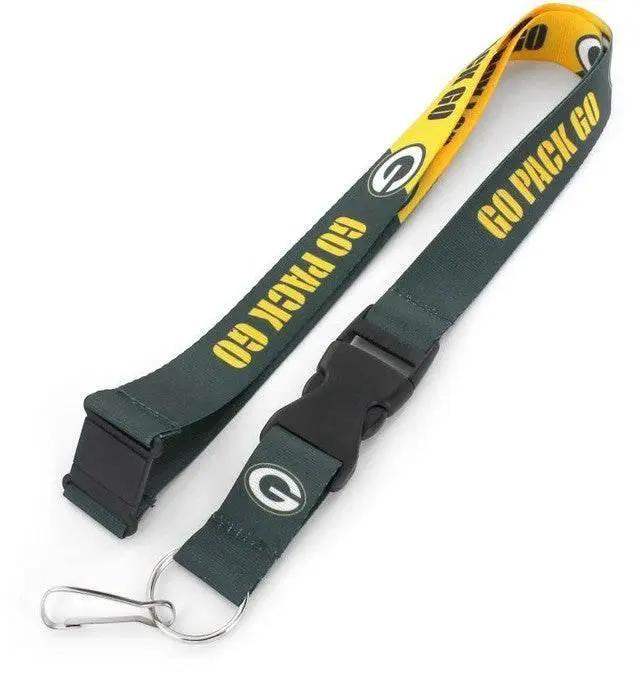 Green Bay Packers Nylon Lanyard Breakaway Slogan Accessory