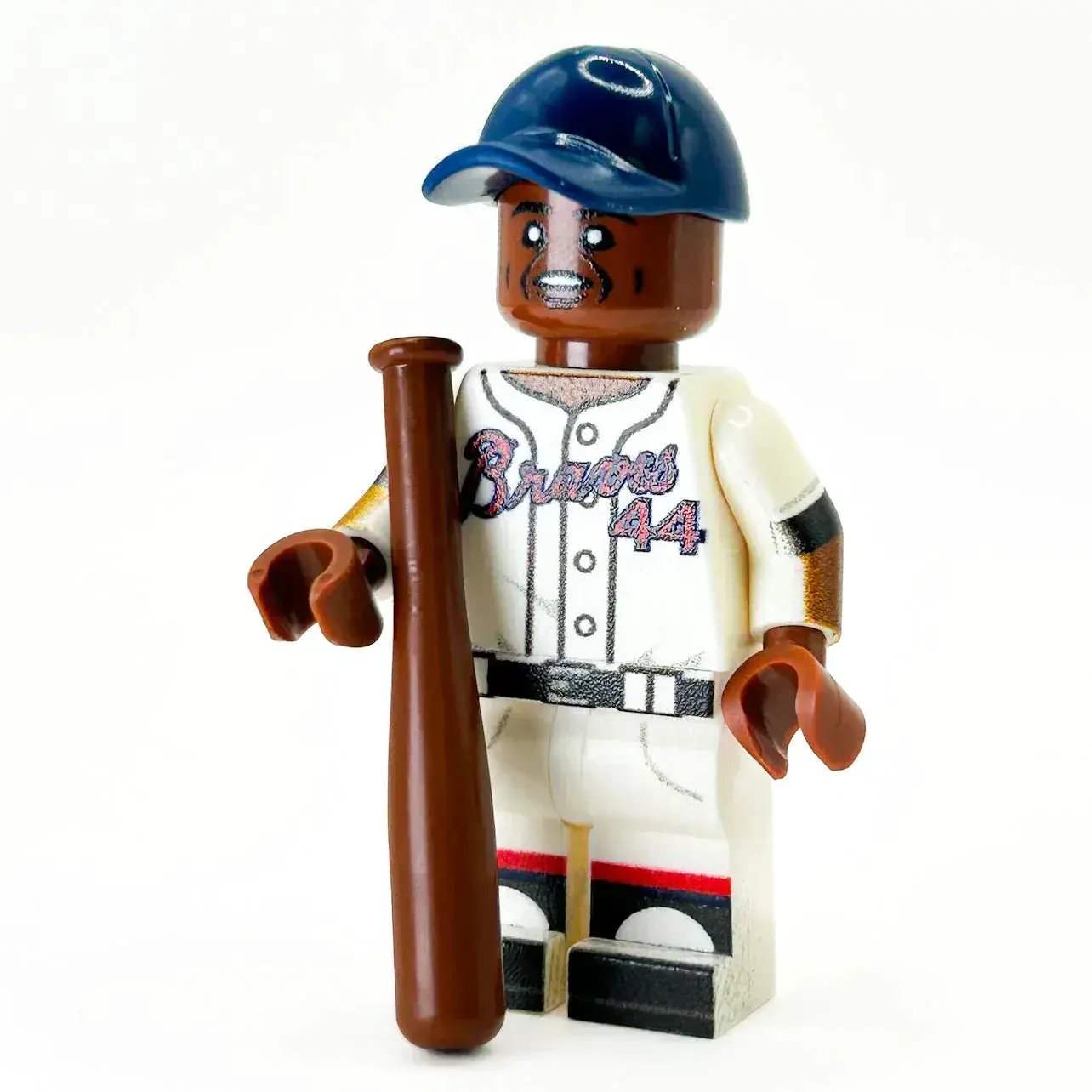 Hammerin Hank Atlanta #44 Baseball Player Minifig made using LEGO parts - B3 Customs
