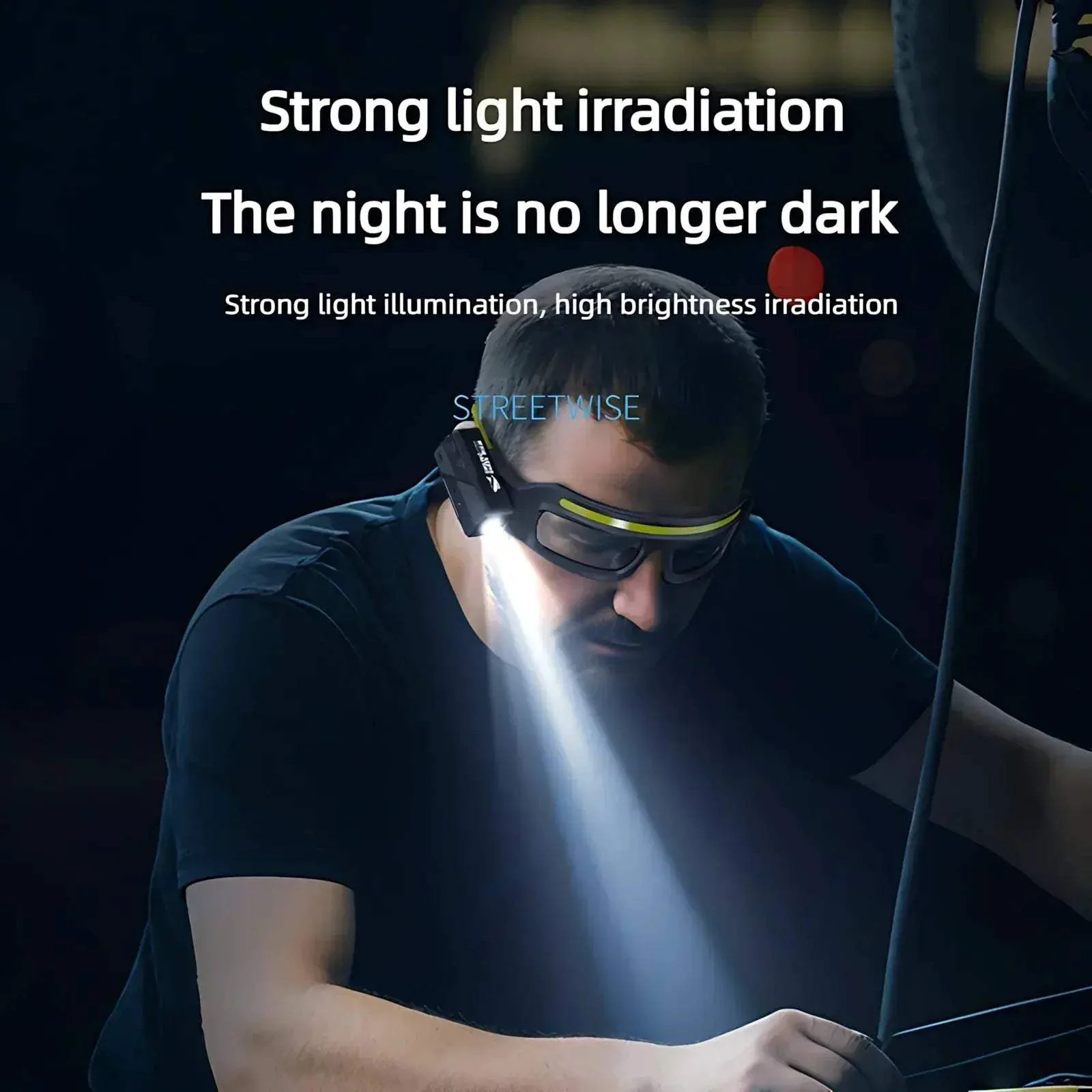 Ultra Light Hands Free Headlamp With Wave Sensor USB Rechargeable - Image 3