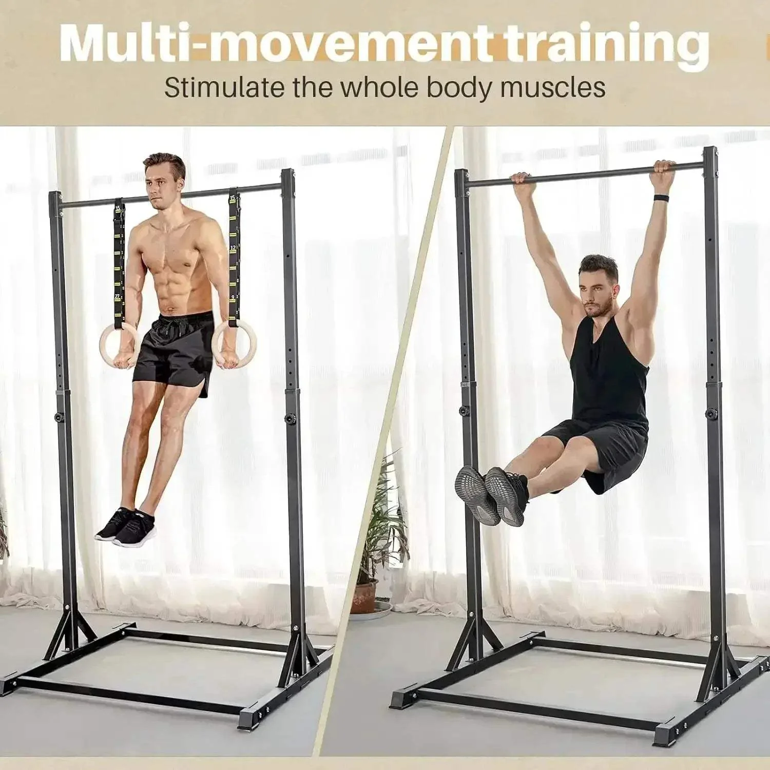Heavy Duty Pull Up Tower Station With Rings 330LBS Capacity - Image 2