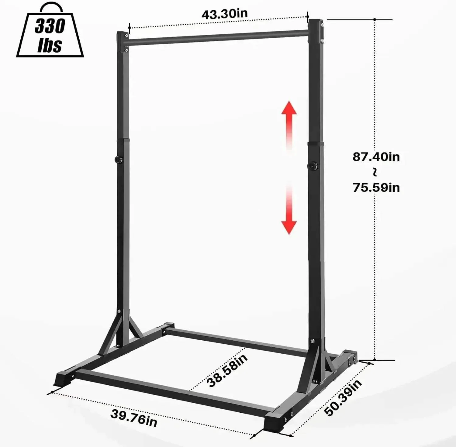 Heavy Duty Pull Up Tower Station With Rings 330LBS Capacity - Image 5