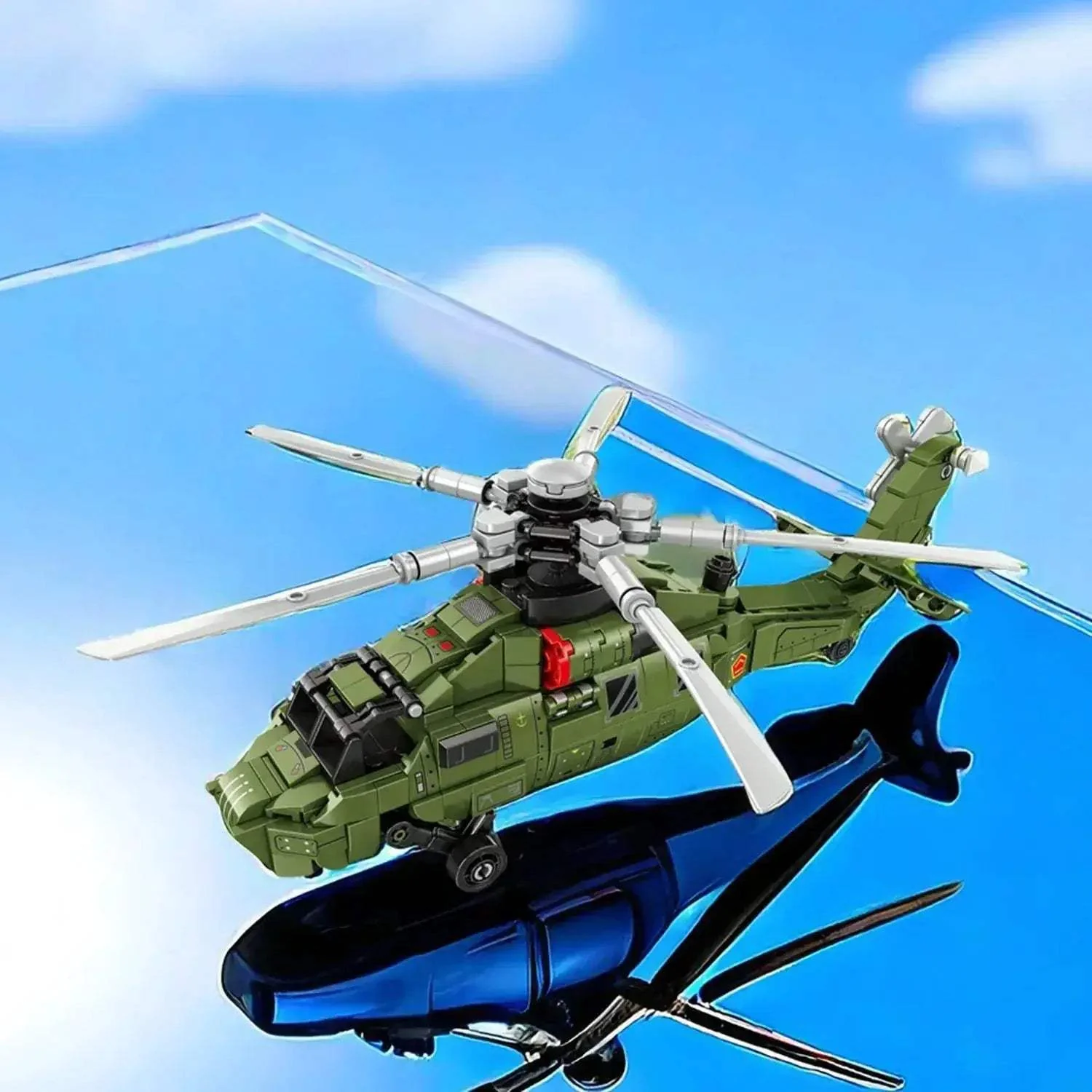 Helicopter Building Blocks Kit for Education and Desktop Decoration - Image 4