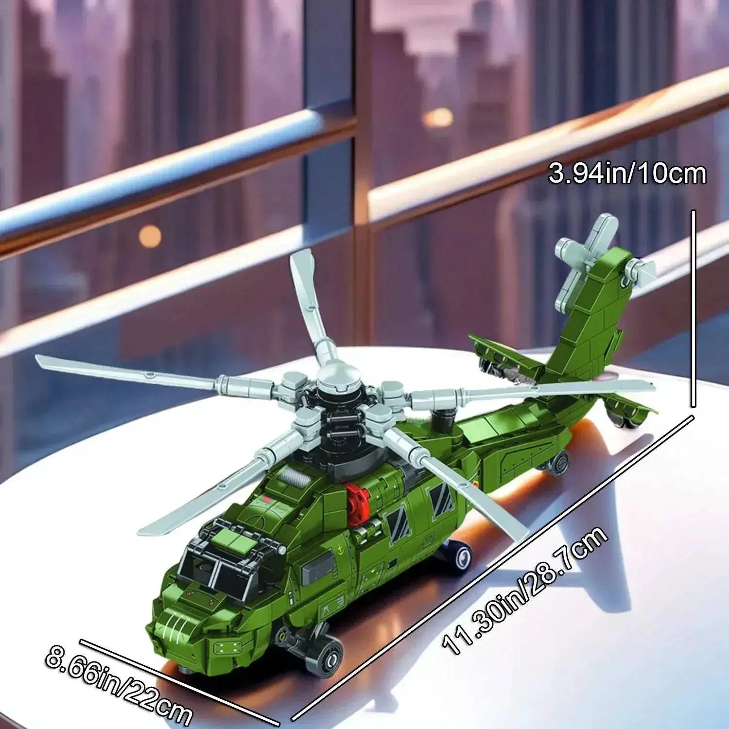Helicopter Building Blocks Kit for Education and Desktop Decoration - Image 7