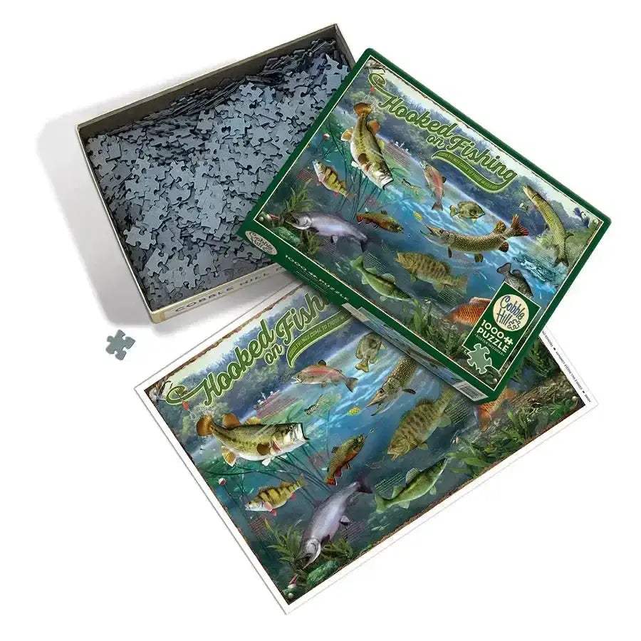Hooked on Fishing 1000 Piece Jigsaw Puzzle Cobble Hill - Image 3