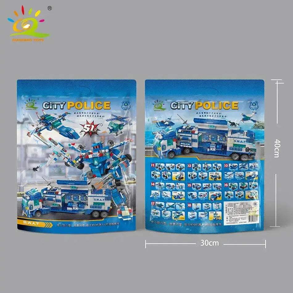 City Police Building Blocks 8in1 Set For Kids With Vehicles - Image 6