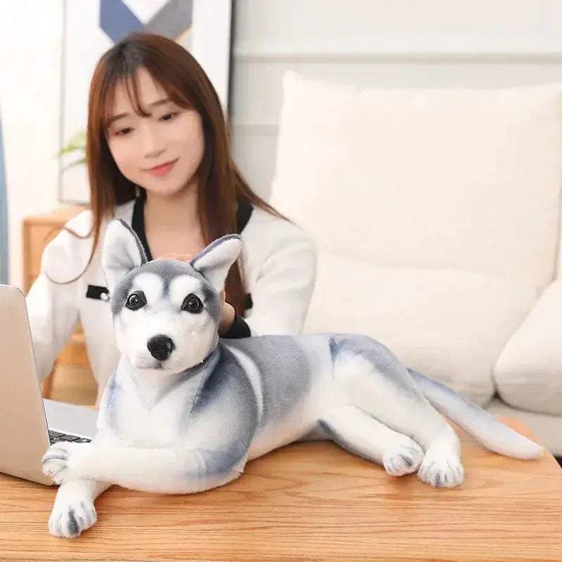 Husky Plush Toy Pillow Soft Stuffed Dog Gift For Kids - Image 3