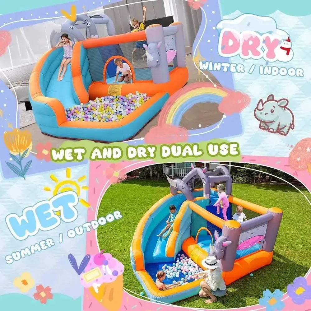 Kids Bounce House With Water Slide For Backyard Fun - Image 2