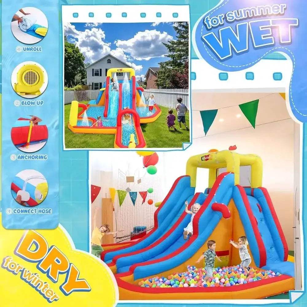 Large Dual Lane Backyard Water Slide Obstacle Course - Image 6