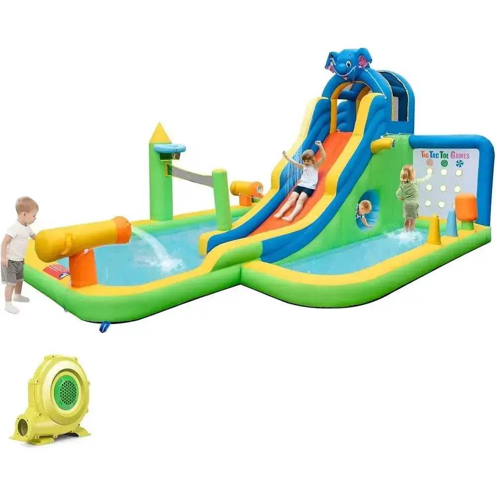 Oloey 9in1 Giant Water Slide With Splash Pools Outdoors