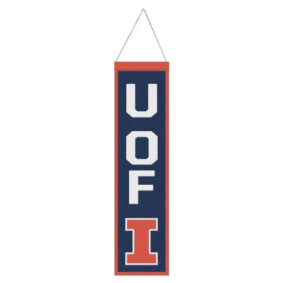 Illinois Fighting Illini Wool Banner 8x32 Heritage Slogan