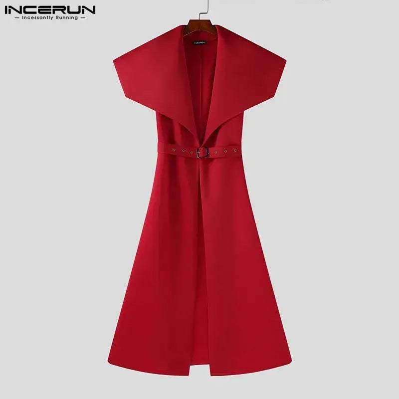 Men's Trench Cardigan With Belt For Casual Streetwear - Image 4
