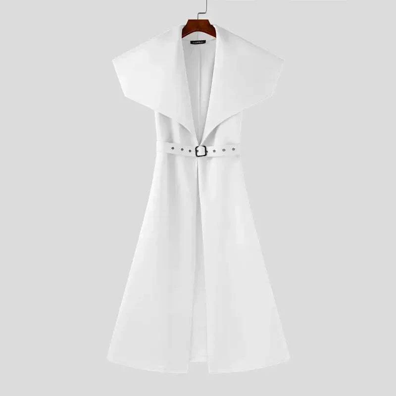 Men's Trench Cardigan With Belt For Casual Streetwear - Image 8