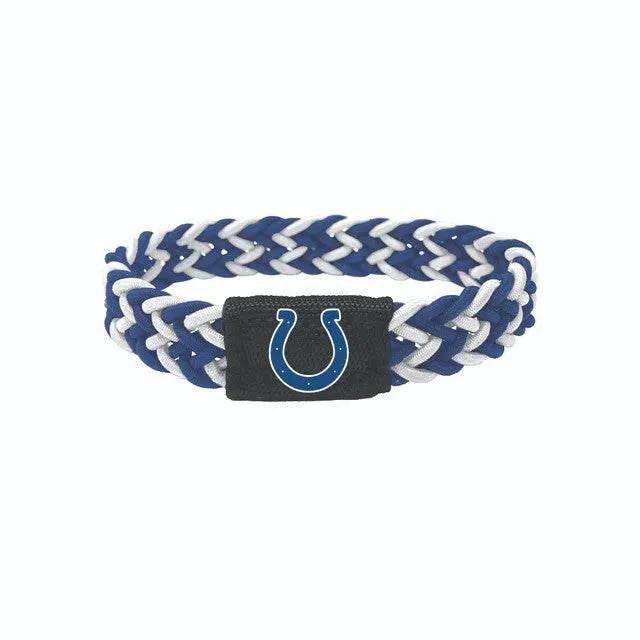 Indianapolis Colts Braided Bracelet Blue and White Charm
