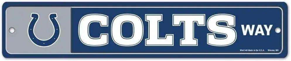 Indianapolis Colts Plastic Street Style Sign For Home Decor