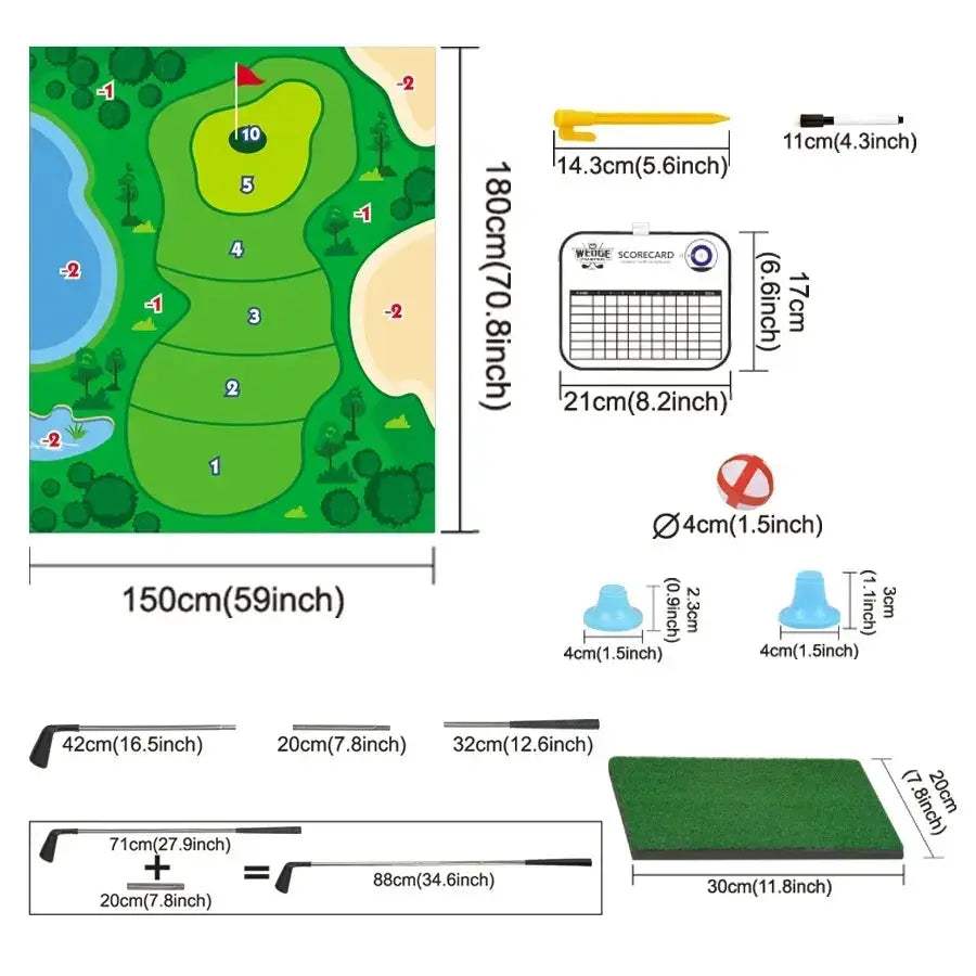 Indoor Golf Practice Mat For Kids Soft Durable 59x70 Inch - Image 3